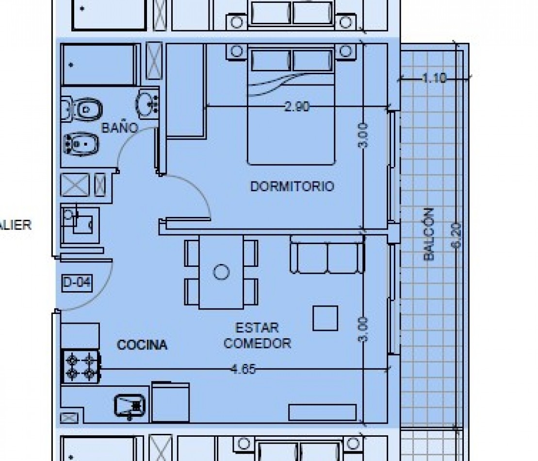 Departamento en alquiler, Moreno 16/26 Piso 10D, Bo Centro